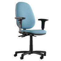 Ava Fabric 3 Lever Task Chair Light Blue No Arms