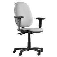 Ava Faux Leather 2 Lever Task Chair Grey No Arms