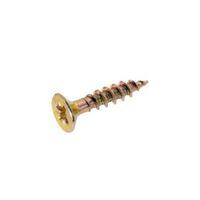 AVF Yellow Zinc-Plated Steel Woodscrew (Dia)4mm (L)20mm Pack of 25