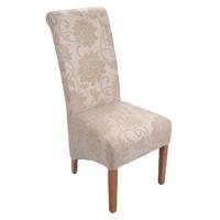 Ava Floral Fabric Roll Back Dining Chairs (Pair)