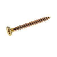 AVF Yellow Zinc-Plated Steel Woodscrew (Dia)6mm (L)65mm Pack of 25