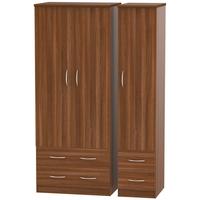 Avon Noche Walnut Triple Wardrobe with Drawer