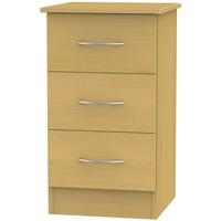 avon beech bedside cabinet 3 drawer locker