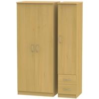 Avon Beech Triple Wardrobe with 2 Drawer