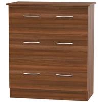 avon noche walnut chest of drawer 3 drawer deep