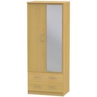 avon beech wardrobe 2ft 6in with 2 drawer and mirror