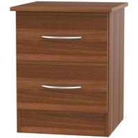 Avon Noche Walnut Bedside Cabinet - 2 Drawer Locker