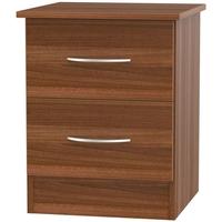 avon noche walnut bedside cabinet 2 drawer locker