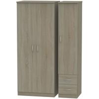 avon darkolino triple wardrobe with 2 drawer