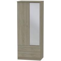 avon darkolino wardrobe 2ft 6in with 2 drawer and mirror