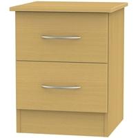 Avon Beech Bedside Cabinet - 2 Drawer Locker