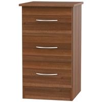 avon noche walnut bedside cabinet 3 drawer locker