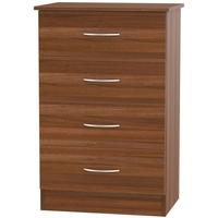 Avon Noche Walnut Chest of Drawer - 4 Drawer Midi