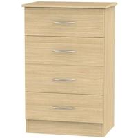 Avon Light Oak Chest of Drawer - 4 Drawer Midi