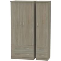 avon darkolino triple wardrobe with drawer