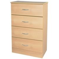 Avon Beech Chest of Drawer - 4 Drawer Midi