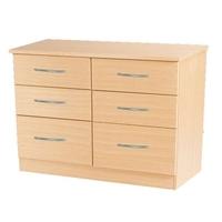 Avon Beech Chest of Drawer - 6 Drawer Midi