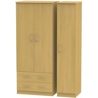 Avon Beech Triple Wardrobe - 2 Drawer