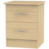 Avon Light Oak Bedside Cabinet - 2 Drawer Locker