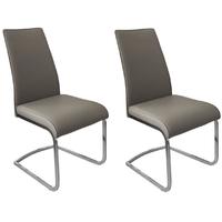 Avante Grey Faux Leather Dining Chair (Pair)