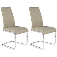 Avante Latte Faux Leather Dining Chair (Pair)