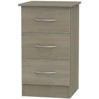 Avon Darkolino Bedside Cabinet - 3 Drawer Locker