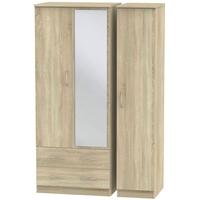 avon bardolino triple wardrobe 2 drawer with mirror