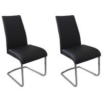 Avante Black Faux Leather Dining Chair (Pair)