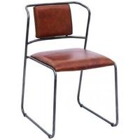 Aviator Vintage Leather Chair - Backrest with Iron Framed