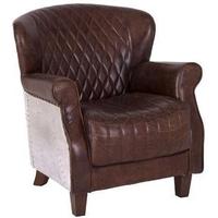 Aviator Leather Arm Chair with Aluminium