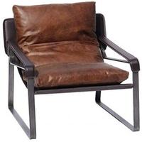 Aviator Leather Seat Chair with Low Iron Frame