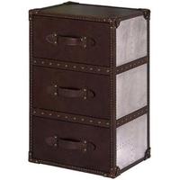 Aviator Aluminium and Leather Trunk with 3 Drawer - Large