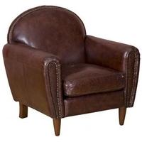 aviator leather chair with gold studs