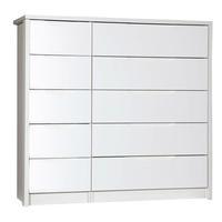 Avola 5 Drawer Double Chest, White Avola/Cream Gloss