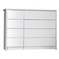 Avola 4 Drawer Double Chest, White Avola/Cream Gloss