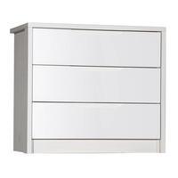 Avola 3 Drawer Chest, White Avola/Cream Gloss