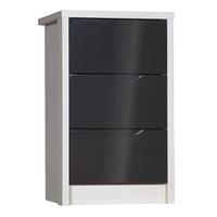 avola 3 drawer bedside white avolagrey gloss