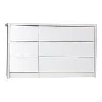 Avola 3 Drawer Double Chest, White Avola/Cream Gloss