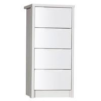 avola 4 drawer tall boy chest white avolacream gloss