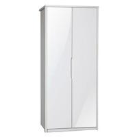 Avola 2 Door Wardrobe, White Avola/Cream Gloss