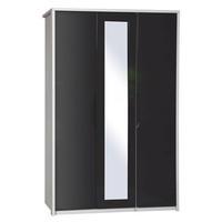 avola 3 door wardrobe with mirror white avolagrey gloss