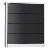 Avola 4 Drawer Chest, White Avola/Grey Gloss