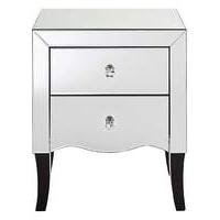 Avignon Curved mirrored 2 Drawer Bedside