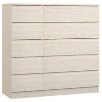 Avenue 5 Plus 5 Drawer Chest White Avola