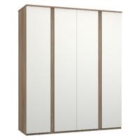 avenue 4 door wardrobe truffle brown oak and white