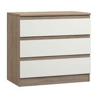 Avenue 3 Drawer Chest Truffle Brown Oak and White