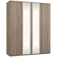 Avenue 4 Door Mirrored Wardrobe Truffle Brown Oak