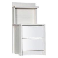 avola cream gloss 2 drawer bedside with shelf