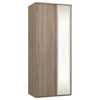 Avenue 2 Door Mirrored Wardrobe Truffle Brown Oak