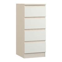 avenue 4 drawer tallboy white avola and white